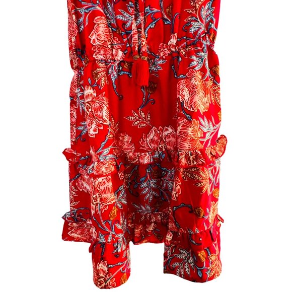 NWT XS Band Of The Free Connie Garnet Mini Red Floral Bohemian Dress - Picture 13 of 16